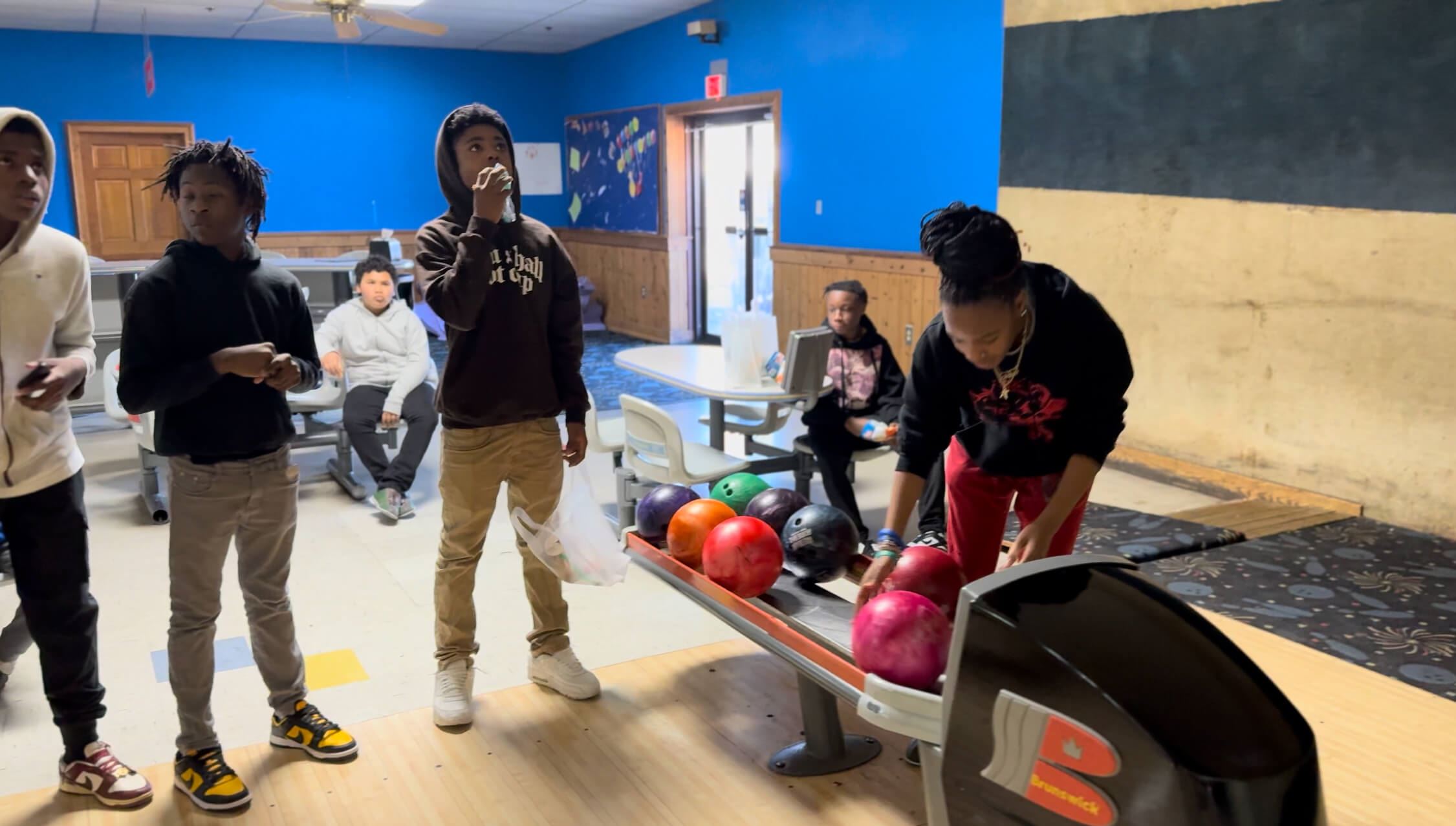 Y.O.U.T.H. Intervention Week participants bowling